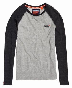 Superdry Baseball Hosszú Ujjú Férfi Pólók Szürke | BXJVG2871